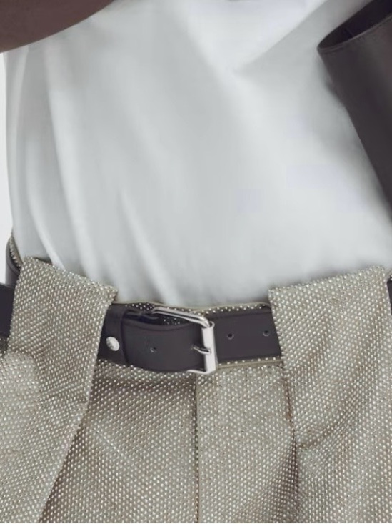 Stella McCartney Accessories - H&M Stella McCartney -Brown / Black Leather Belt with Silver Buckle